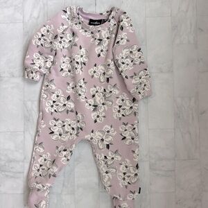 Vonbon Fleece-Lined Organic Cotton & Bamboo Romper for Toddler Girls
